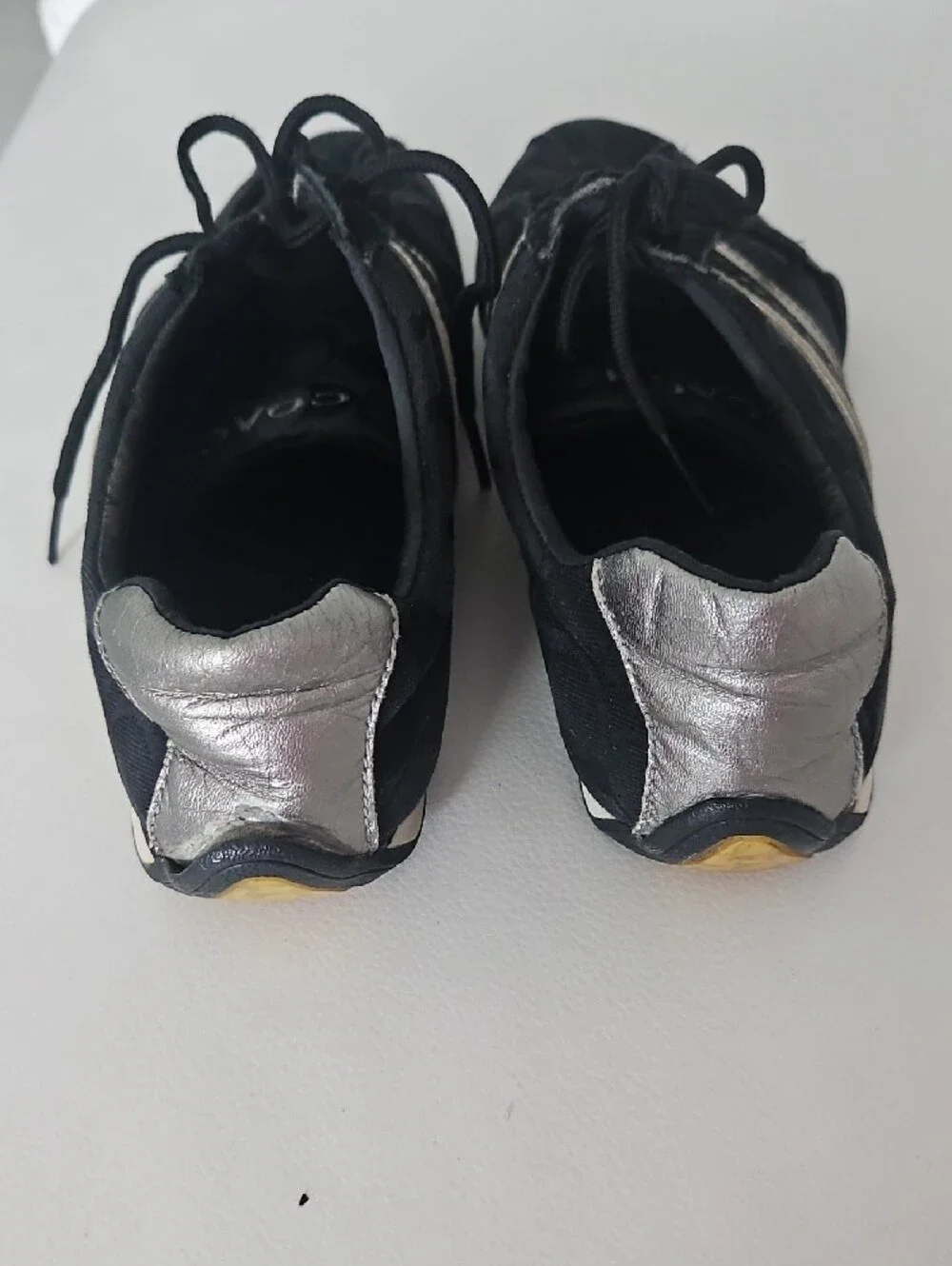 Coach Womens Jayme Black Sneakers with Silver Trim